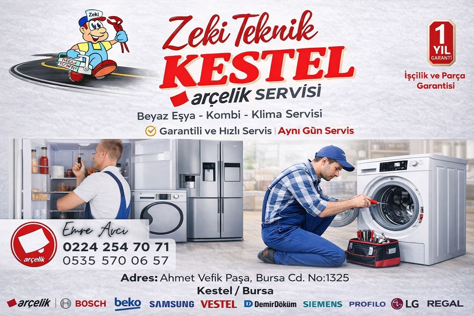 kestel arçelik servisi